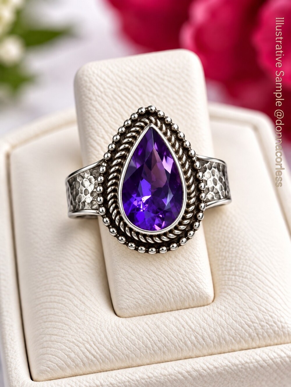 Bali Legacy Lusaka Amethyst 2.85 CTW Sterling Silver Ring Size 6 NWT